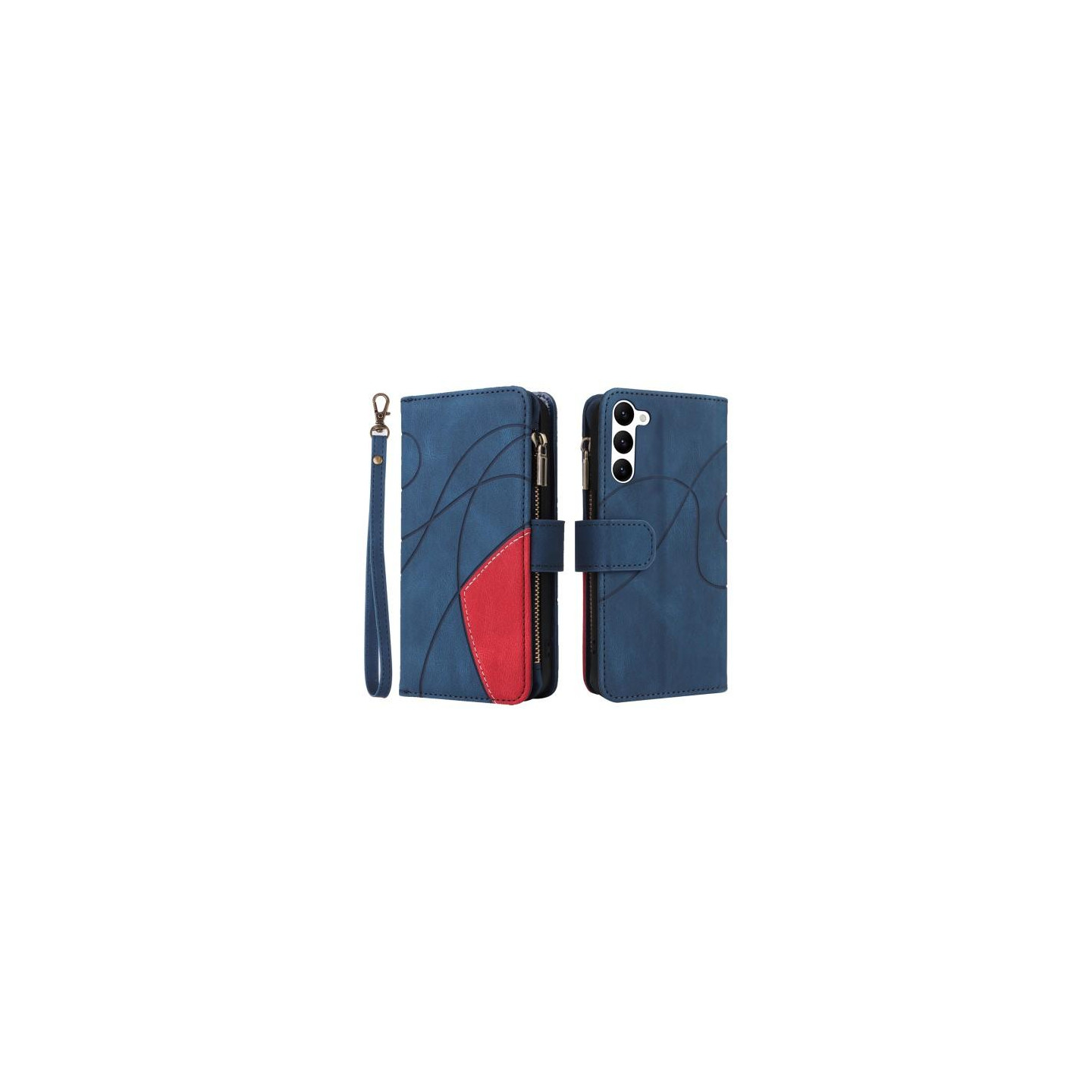 KT Multifunktion Series - 5 Til Samsung Galaxy S23 Telefontaske Blå/Rød