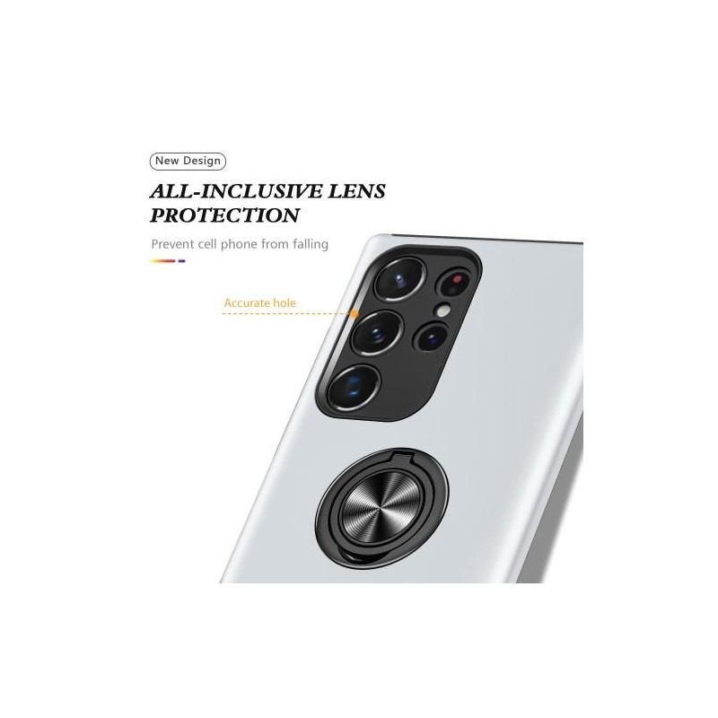 Samsung Galaxy S23 Ultra Finger Ring Kickstand Hybrid Suojakuori - Hopea