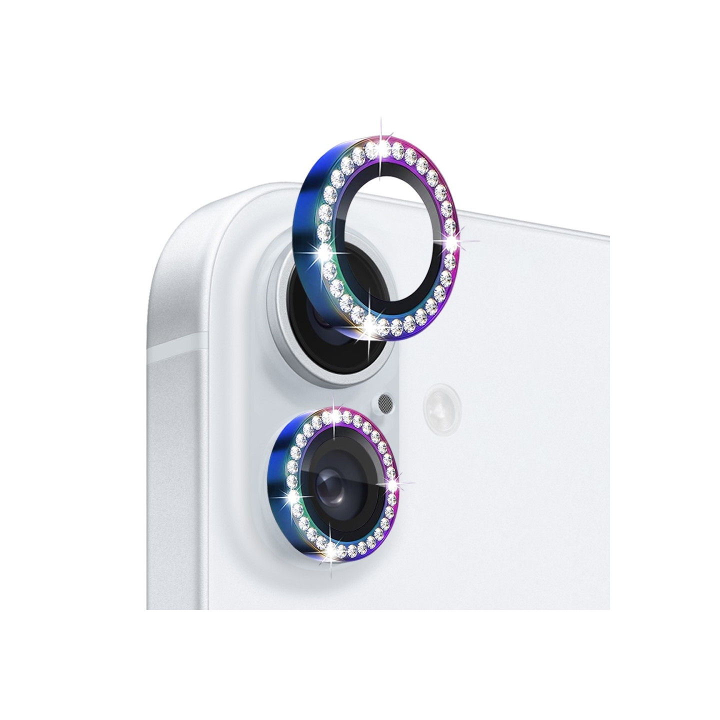 NORTHJO Kameralinsskydd med Strass för iPhone 16 / 16 Plus, Härdat Glas