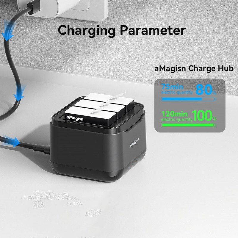 Batteri AMAGISN för GoPro Hero 12/11/10/9 3,85V 1800mAh uppladdningsbart Li - Ion
