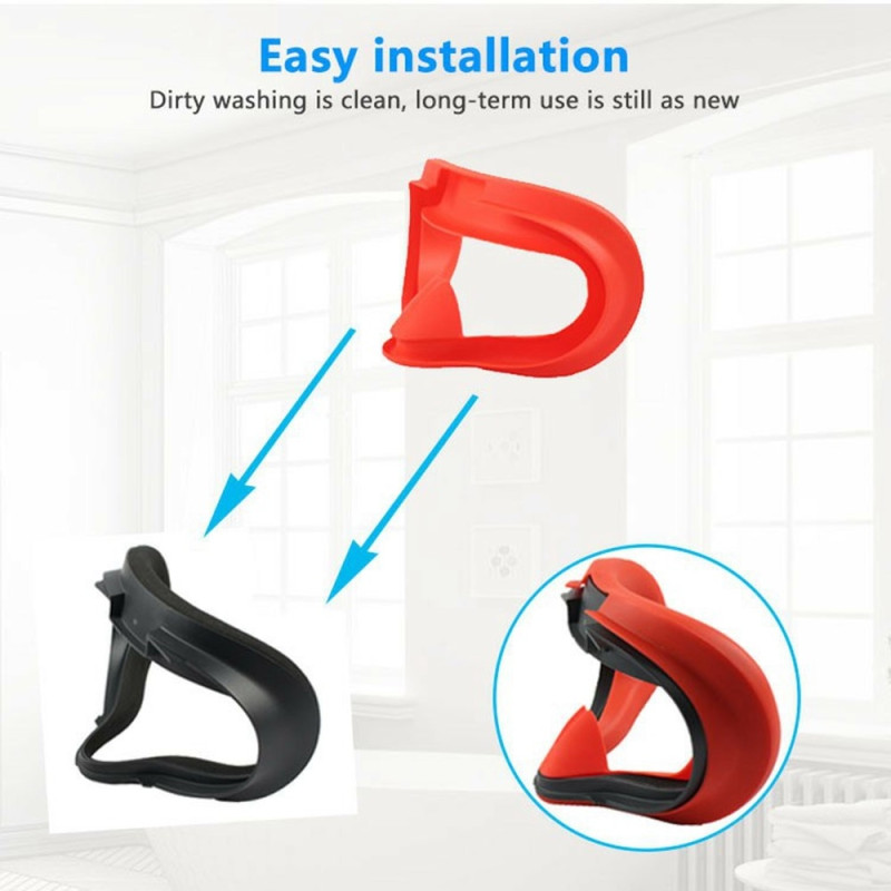 Til Meta Quest 3S VR Silikone Case Anti - Sved Face Pad Beskyttende Cover - Rød