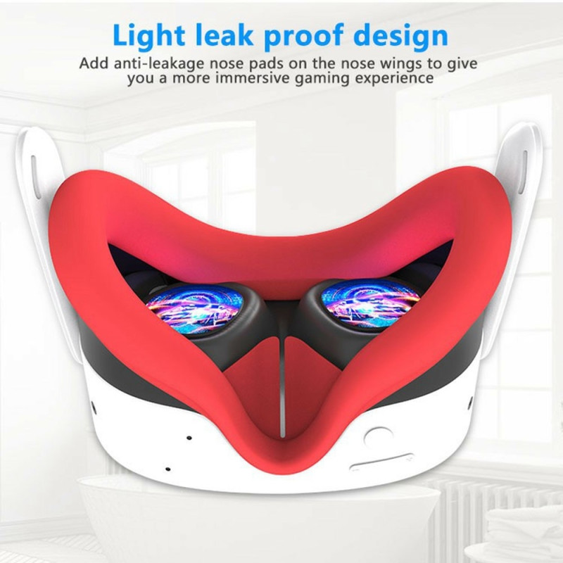For Meta Quest 3S VR Silicone Case Anti - Sweat Face Pad Protective Cover - Red