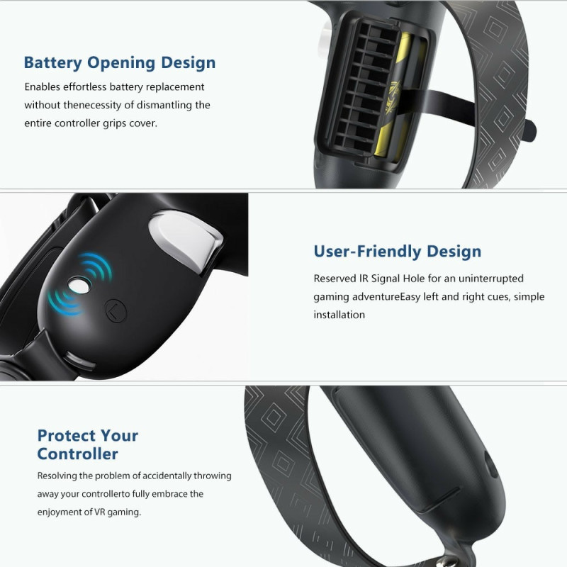1 par til Meta Quest 3S Controller Silikone Case Anti - Slip Anti - Drop Grip Cover