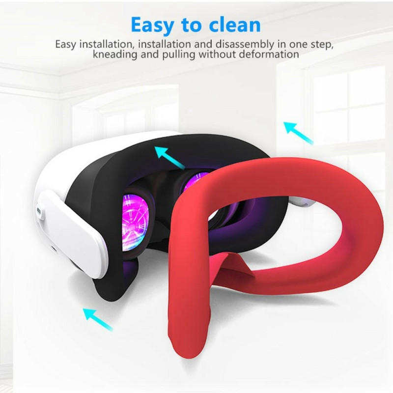 Til Meta Quest 3S VR Silikone Case Anti - Sved Face Pad Beskyttende Cover - Lyserød