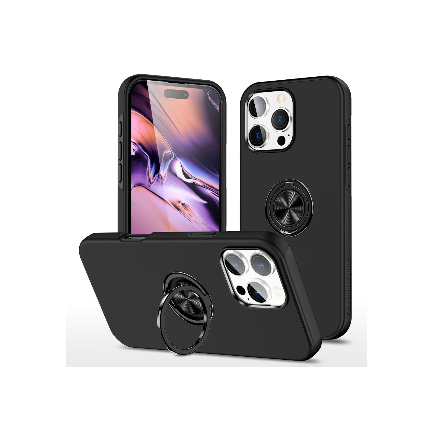 iPhone 16 Pro Max sormenrengasjalustan hybridikotelo