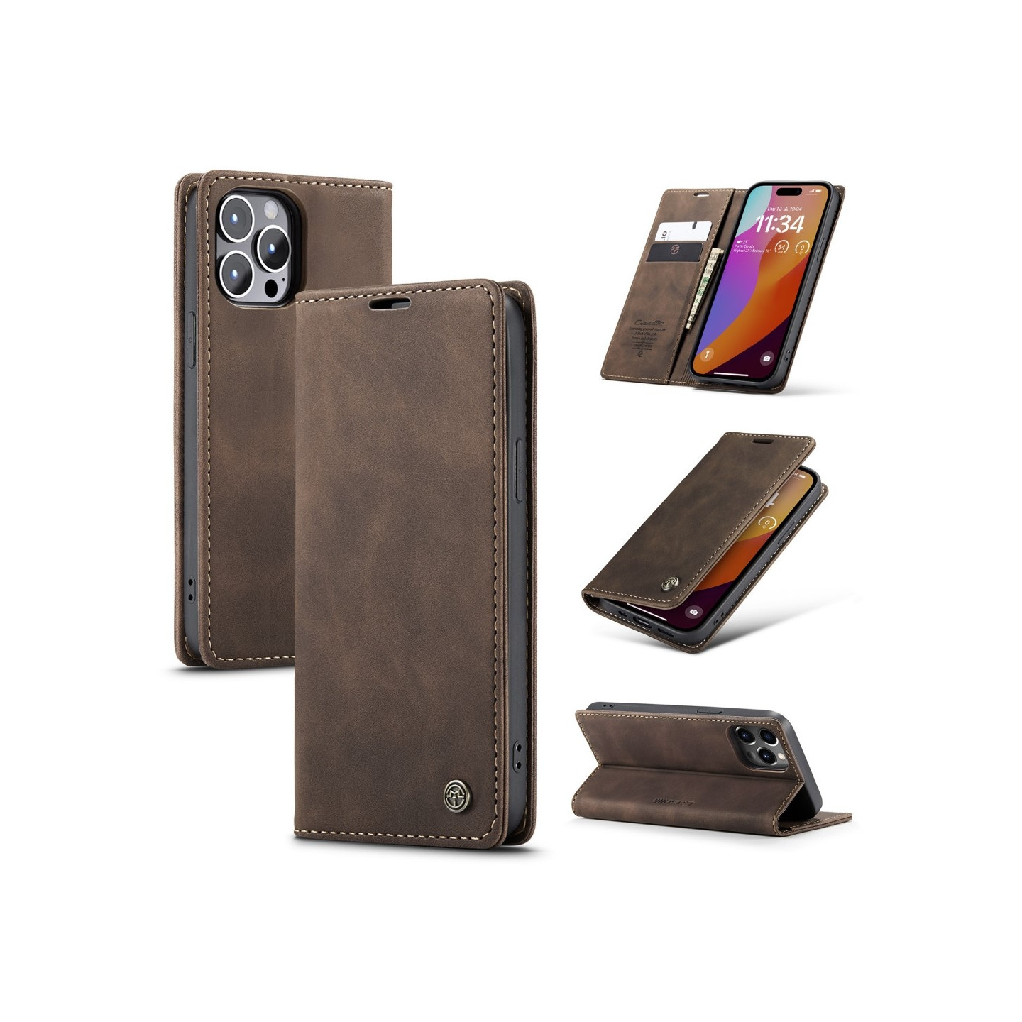 CASEME Retro Wallet Case for iPhone 16 Pro Max