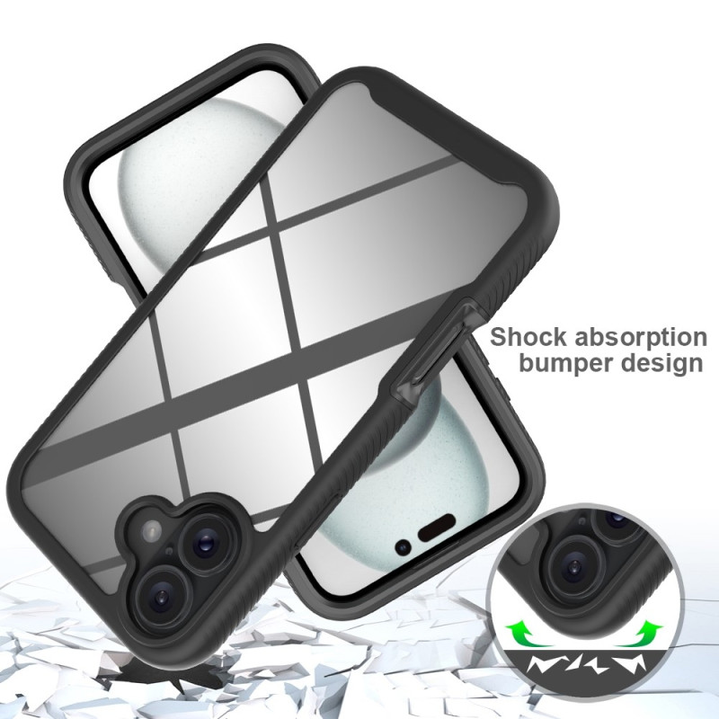 Case Cover for iPhone 16 Plus PC+TPU Clear phone cover with PET screen film
