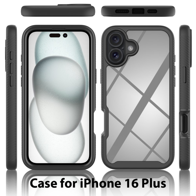 Case Cover for iPhone 16 Plus PC+TPU Clear phone cover with PET screen film