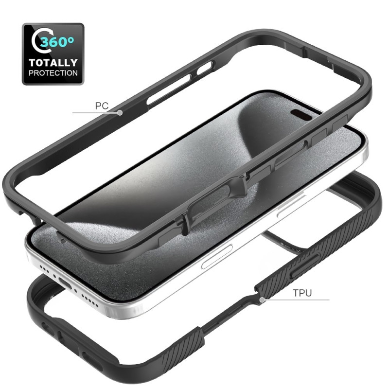 Deksel til iPhone 16 Pro Max PC+TPU Klar telefonveske med PET - skjermfilm