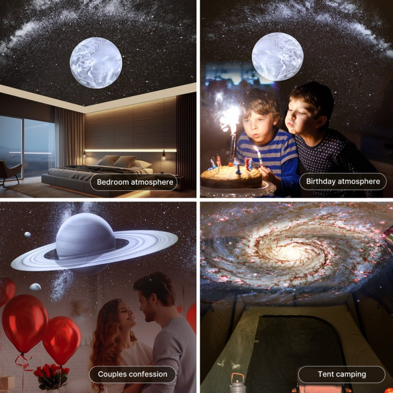 Multifunktionel Galaxy Star - projektor White Noise Bluetooth - højttaler