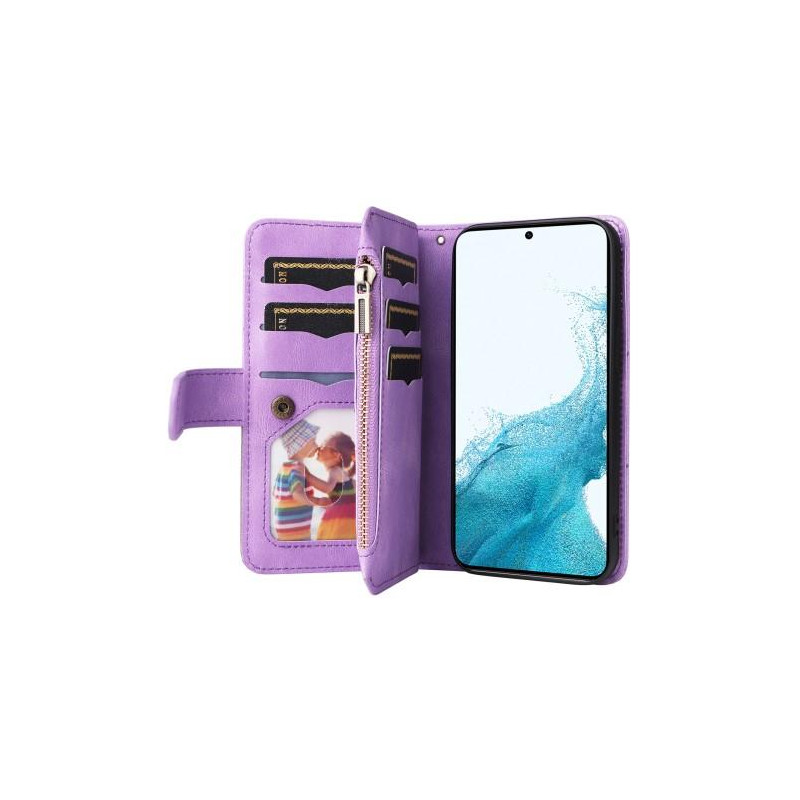KT Multifunktion Series - 5 Til Samsung Galaxy S23 Telefontaske Lilla/Grå