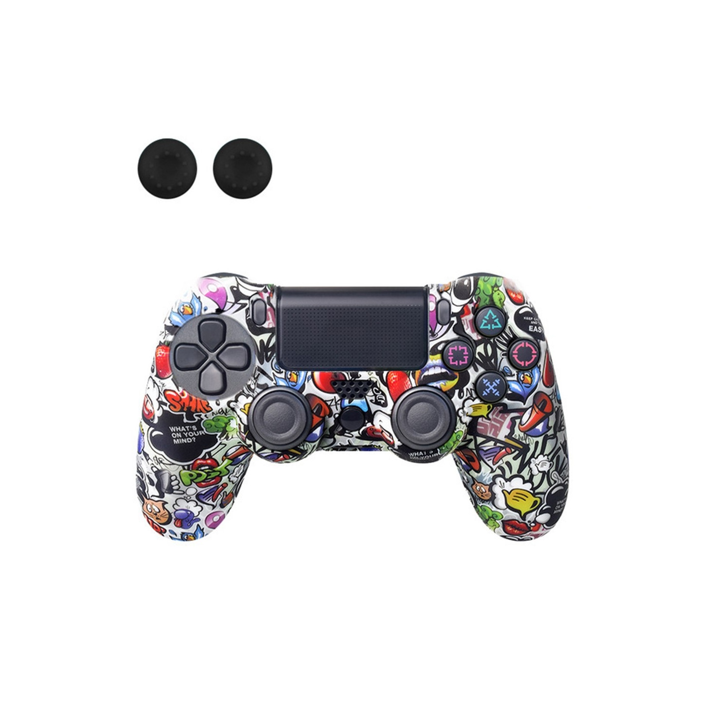 Suojakuori Sony PlayStation 4 Pro Slim PS4:lle liukastumista estävälle silikonikuorelle - Graffiti