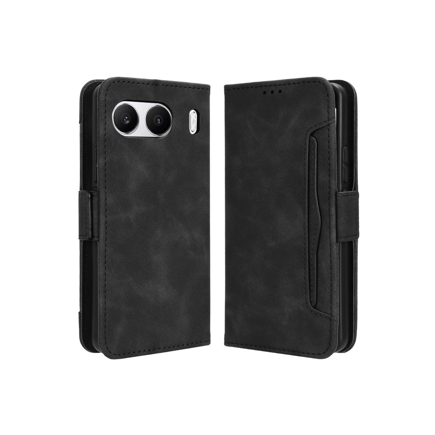 Til OnePlus Nord 4 - deksel Lommebokstativ Retro Texture Telefonveske - Svart