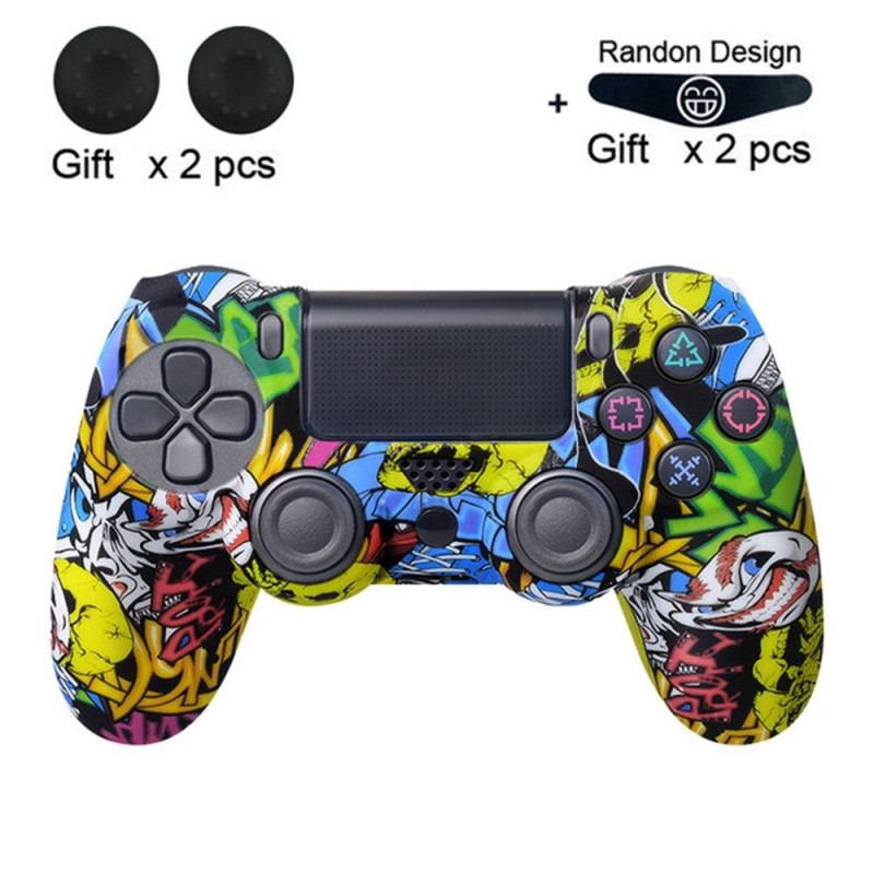Deksel til Sony PlayStation 4 Pro Slim PS4 Anti - Slip Silikonhuddeksel - Skull Graffiti