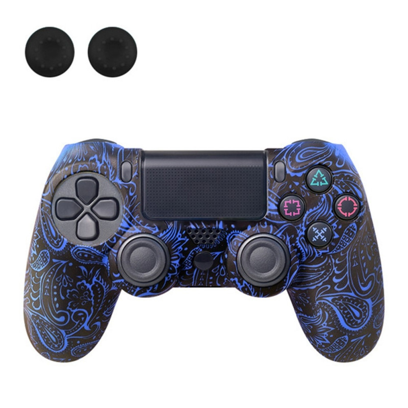 Etui til Sony PlayStation 4 Pro Slim PS4 Anti - Slip Silikone Skin Cover - Blue Phoenix Feather