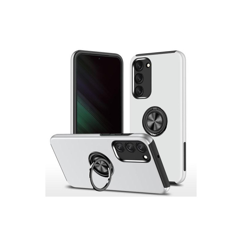 Samsung Galaxy S23 Hybrid Deksel Med Fingerring - Sølv