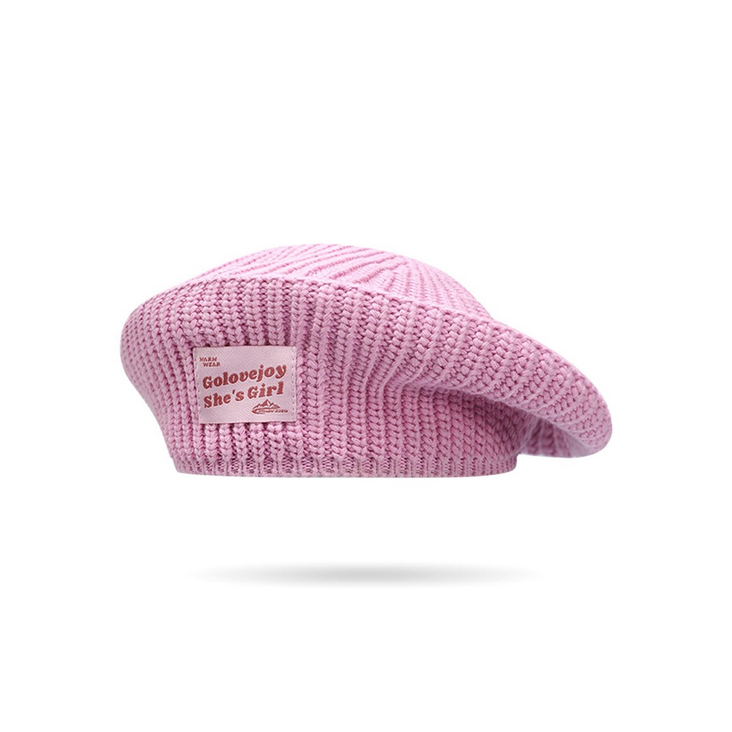 GOLOVEJOY Cotton Knitted Winter Warm Beanie Elastic Knitted Beret Cap - Pink