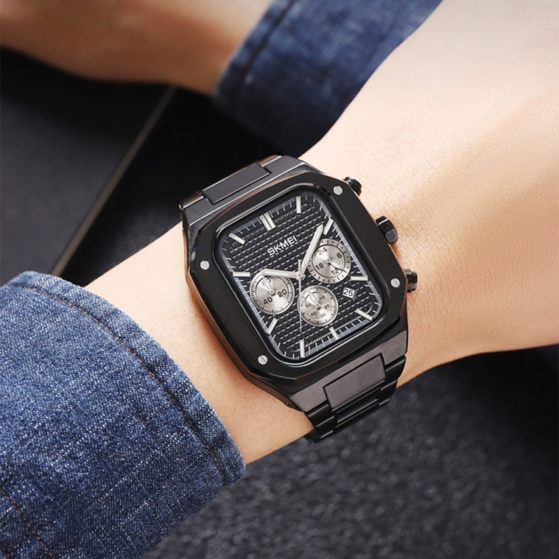 SKMEI Clock Business Quartz Watch Square Fashion Armbåndsur Luminous - Guld