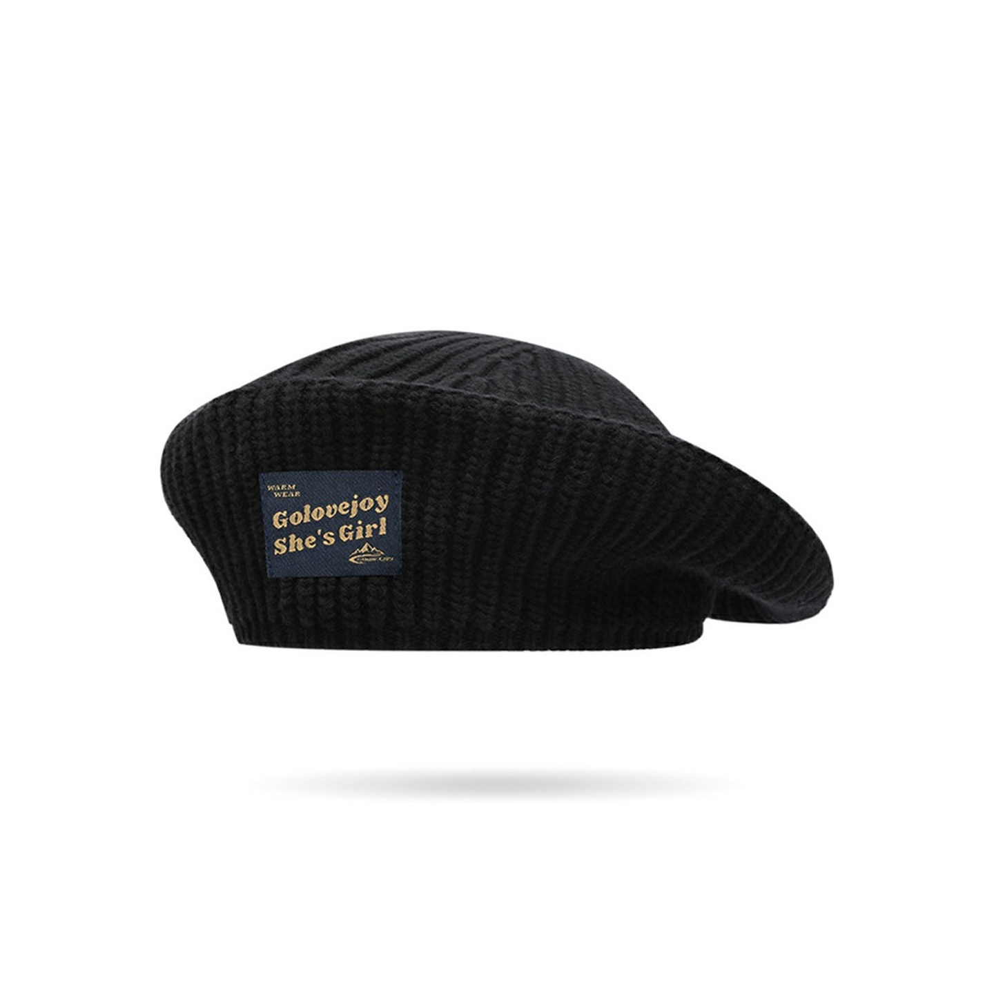 GOLOVEJOY Bomull Strikket Vinter Varm Lue Elastisk Strikket Beret Cap - Svart