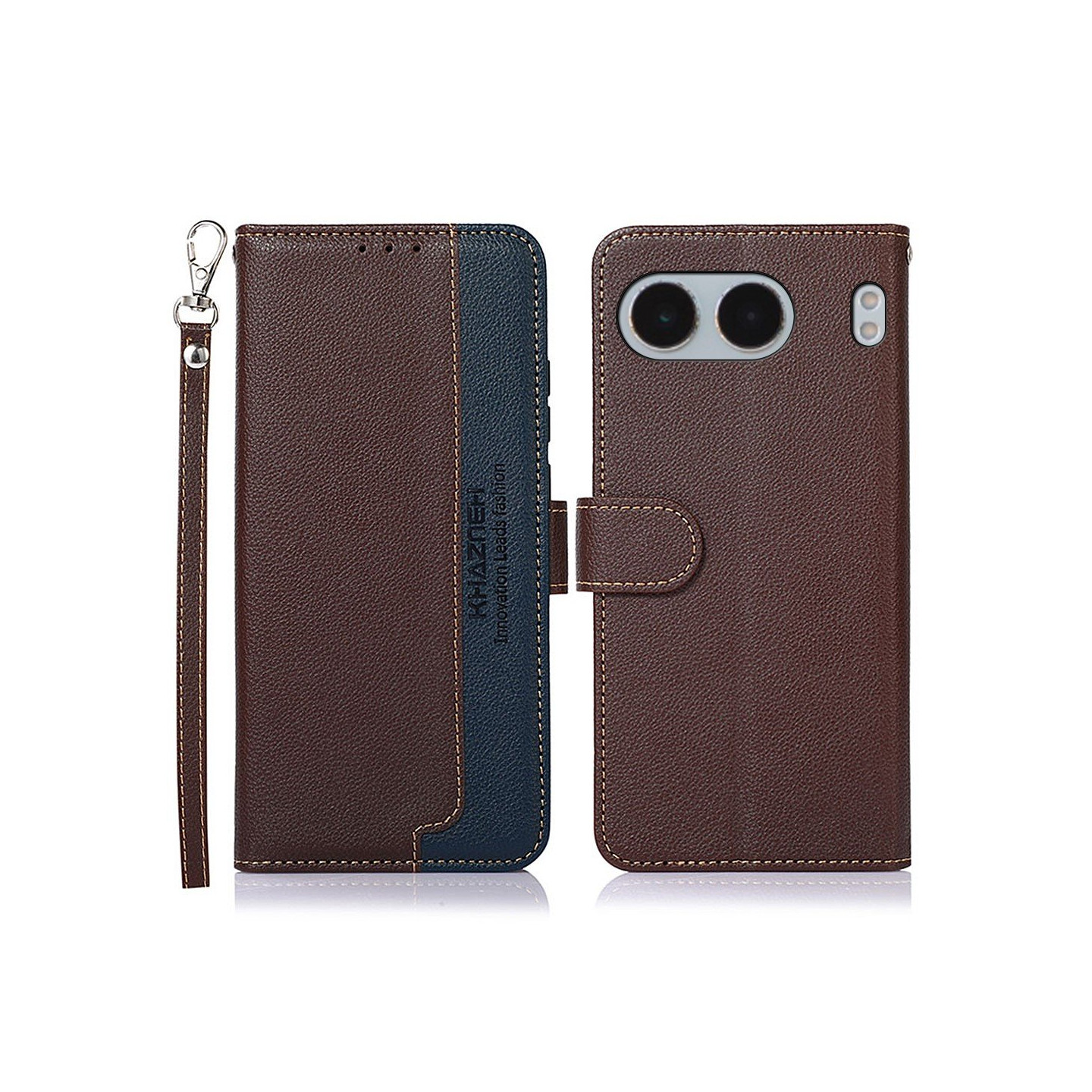 KHAZNEH OnePlus Nord 4 Lommebok - deksel - Brun/Blå