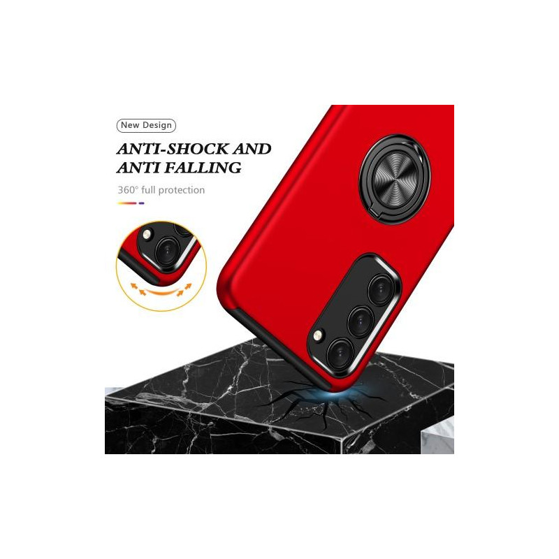 Samsung Galaxy S23 Hybrid Deksel Med Fingerring - Rød