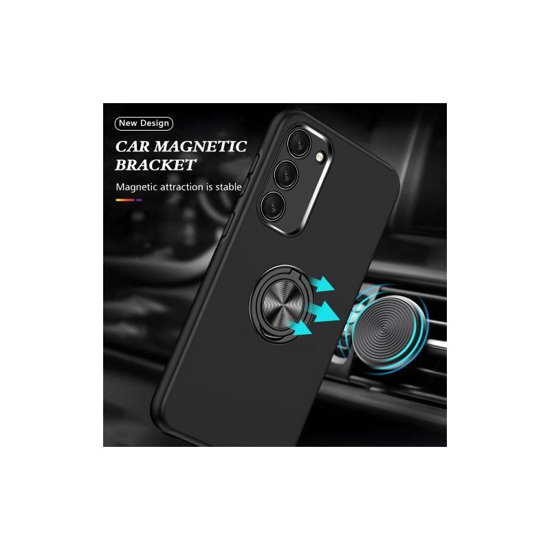 Samsung Galaxy S23 Finger Ring Kickstand Hybrid Case - Black