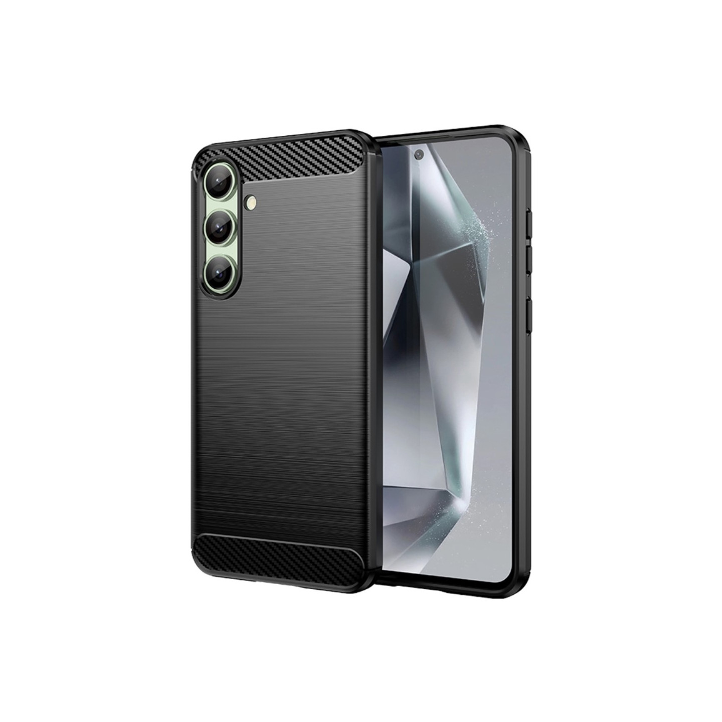 Samsung Galaxy S24 FE Karbonfiber Teksturdeksel - Svart