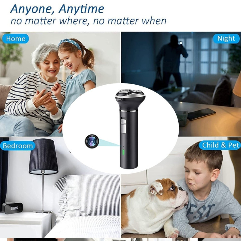 Shaver built - in HD 1080P Motion detection WiFi camera with 64 GB memory card