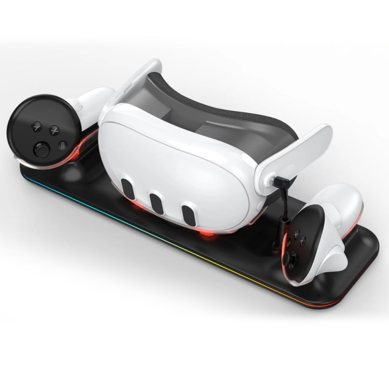 Ladestasjon for Meta Quest 3 VR - hodesett og kontrollere ladestasjon