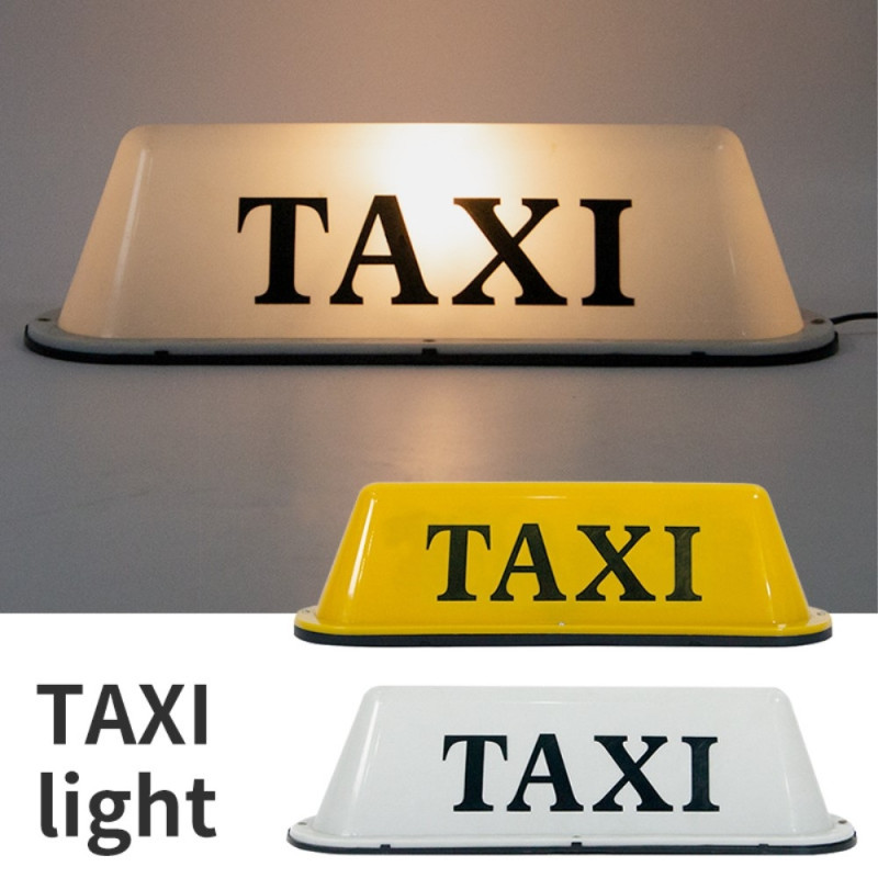 12V Universal Taxi Taglys PP Tag LED Lampe - Gul / Gummi Magnet