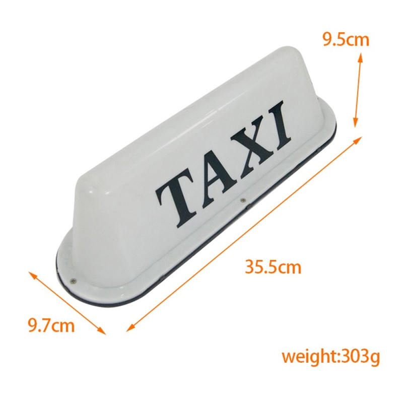 12V Universal Taxi Taklampe PP Tak LED Lampe - Gul/Gummi Magnet