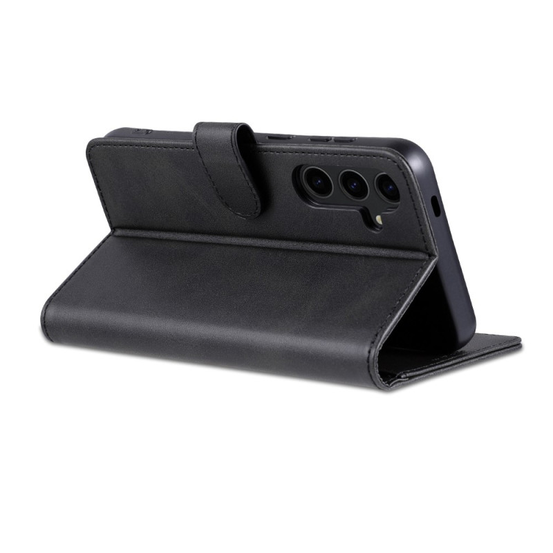 AZNS For Samsung Galaxy S24 FE Case PU Leather Phone Cover Wallet - Black