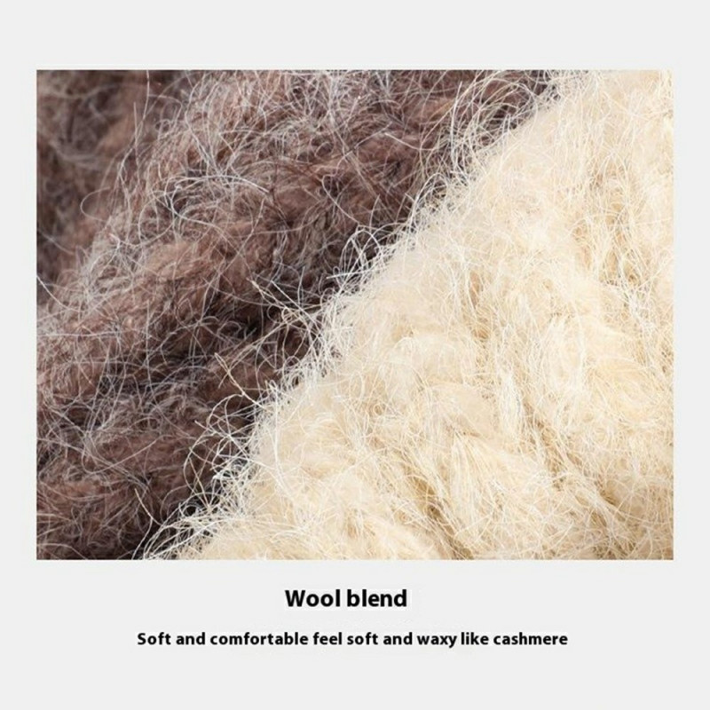 GOLOVEJOY Ensfarvet vinteruld varm hue elastisk strikket baskerhue - Sort