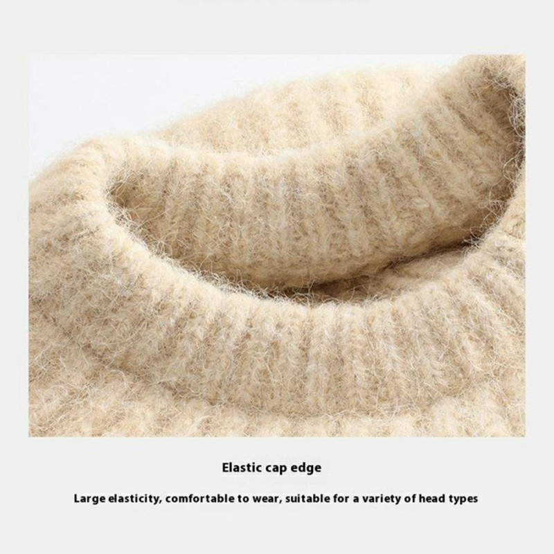 GOLOVEJOY Yksivärinen Talvivillainen Lämmin Pipo Elastinen Neulottu Baretti Lippalakki - Harmaa