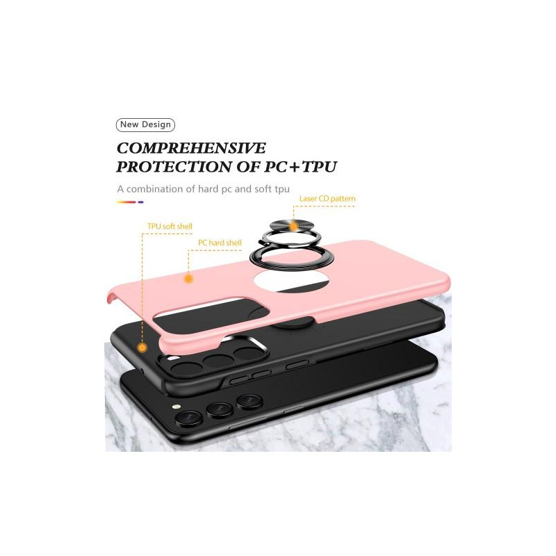 Samsung Galaxy S23 Finger Ring Kickstand Hybrid Case - Rose Gold