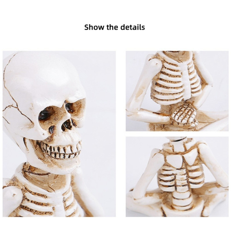 3 STK Halloween skummelt skrekkornament skummel dekorasjon festskjelettfigurer