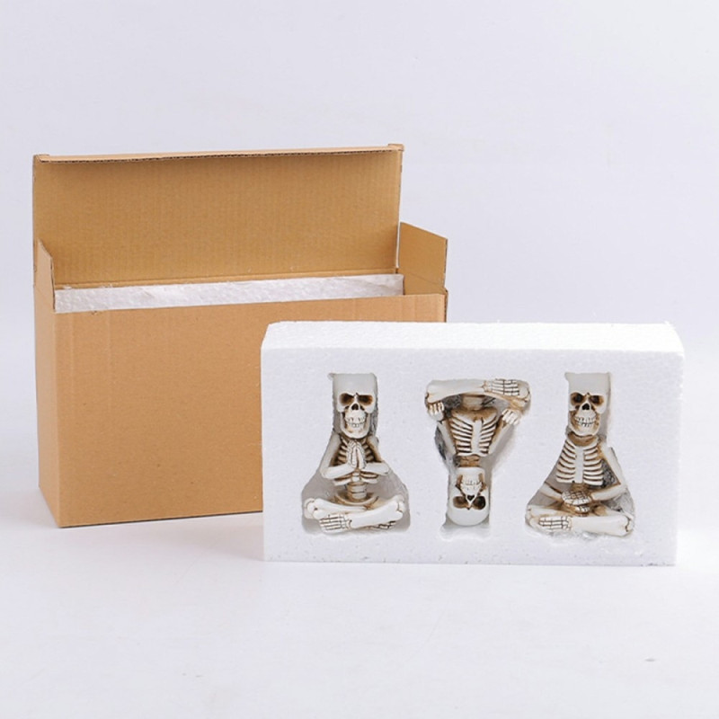 3 STK Halloween skummelt skrekkornament skummel dekorasjon festskjelettfigurer