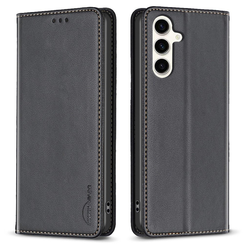 BINFEN For Samsung Galaxy S24 FE Case Card Holder Phone Cover - Black