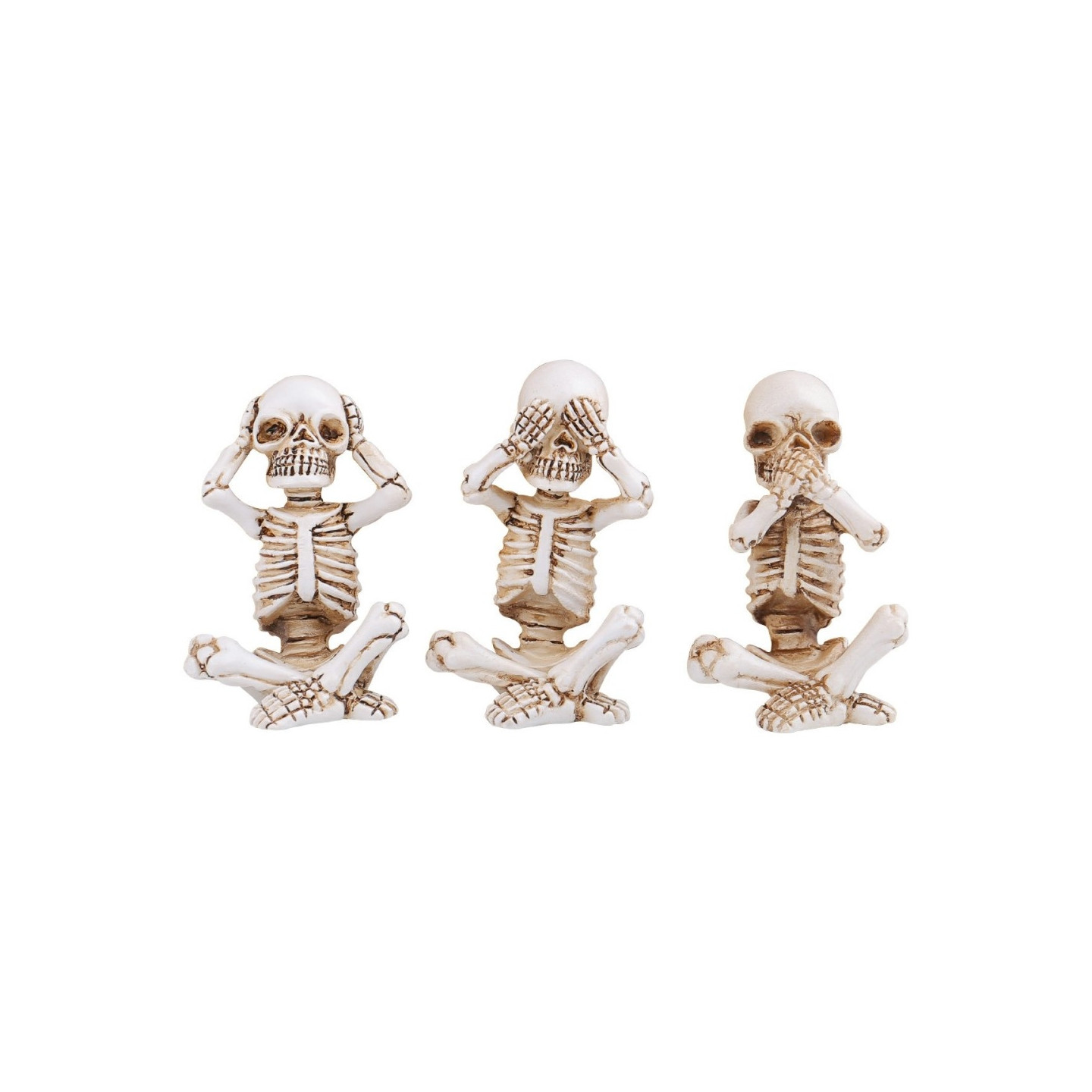 3 PCS Halloween Spooky Horror Ornament Scary Decoration Sitting Skeleton