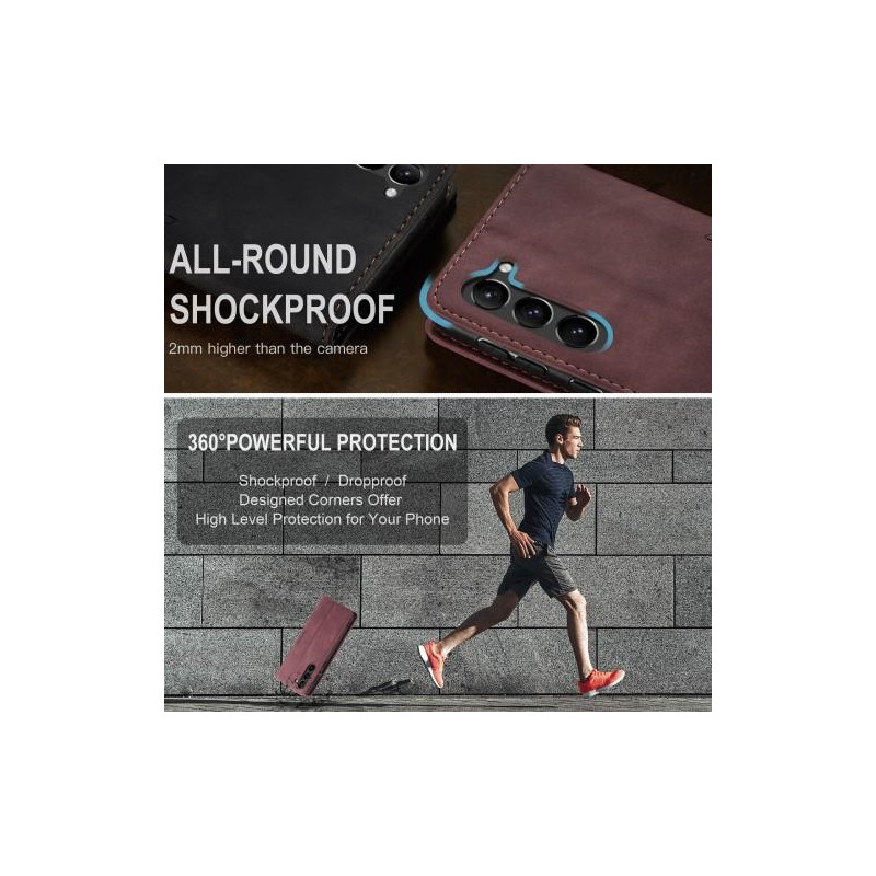 CASEME Retro Pung Taske til Samsung Galaxy S23 - Rød