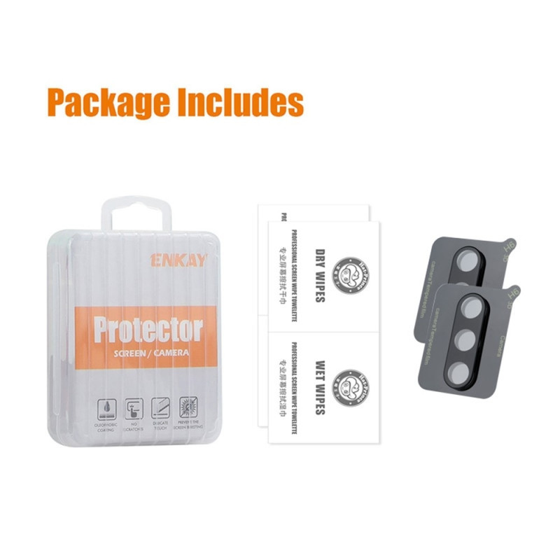 ENKAY 2 st för Samsung Galaxy S24 FE Kameralinsskydd Härdat Glas - Svart