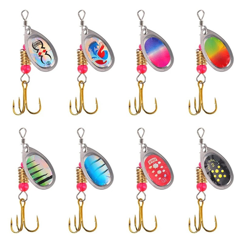 16 stk 3g metal spinner lokkemad Fiskelokke med opbevaringstaske - B