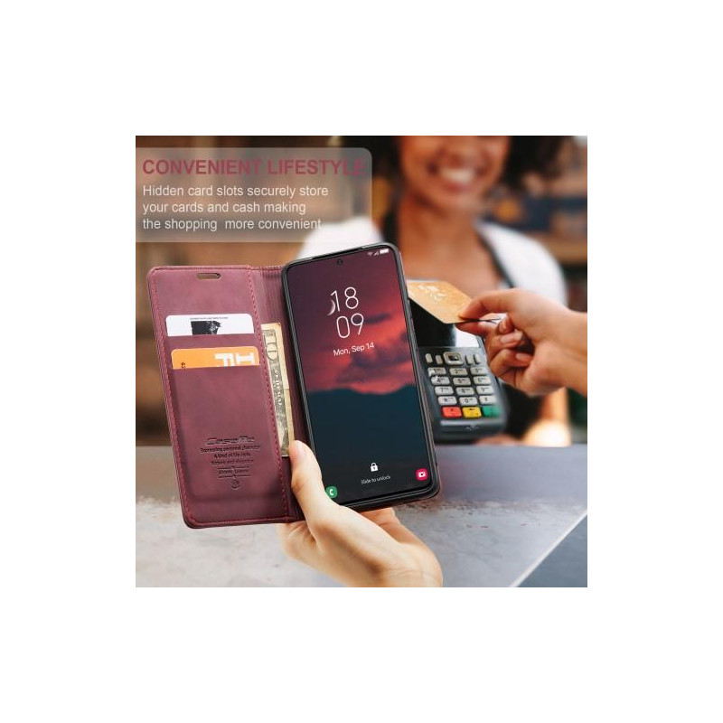 CASEME Retro Wallet Case for Samsung Galaxy S23 - Red