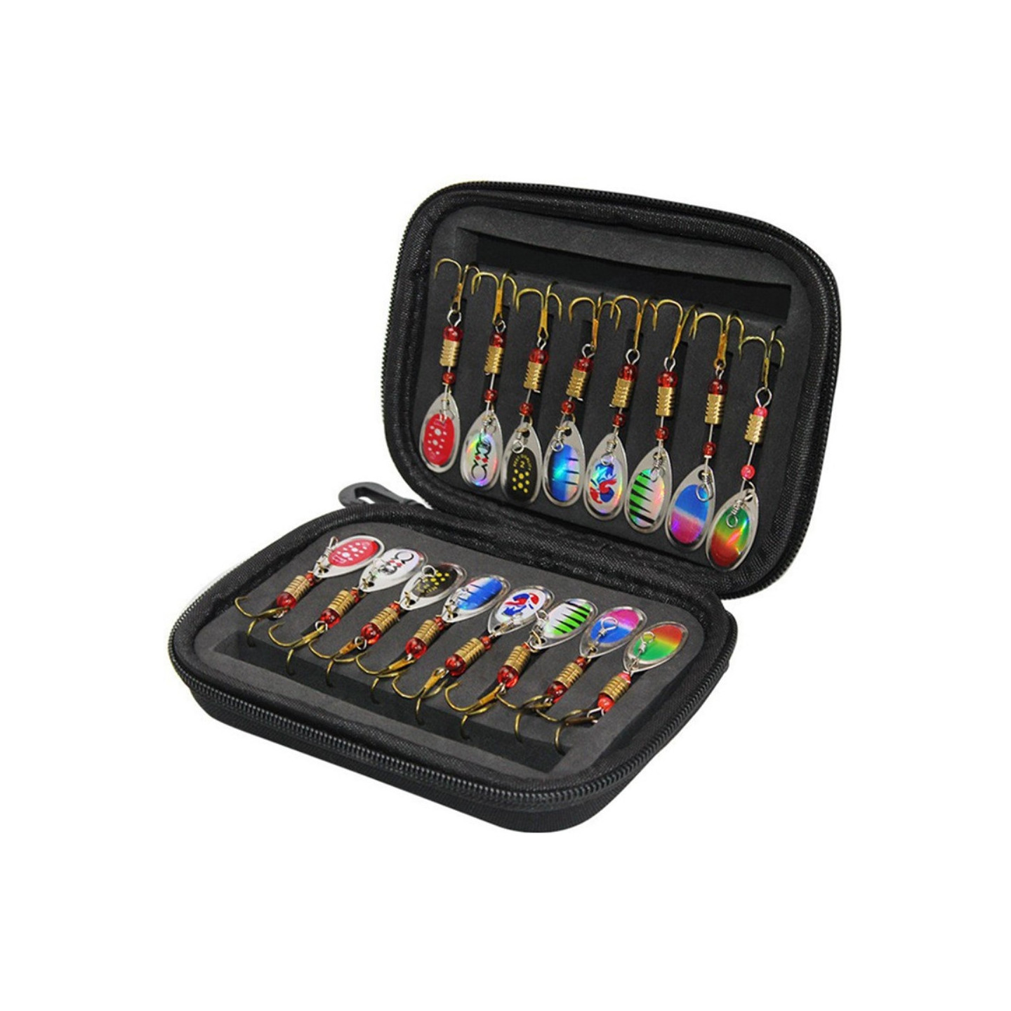 16 kpl 3g metallispinner - syötti Viehe säilytyspussilla - C