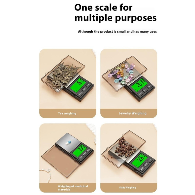 500g / 0.01g 5 Units Portable Jewelry Scale Small Scale Digital Pocket Scale