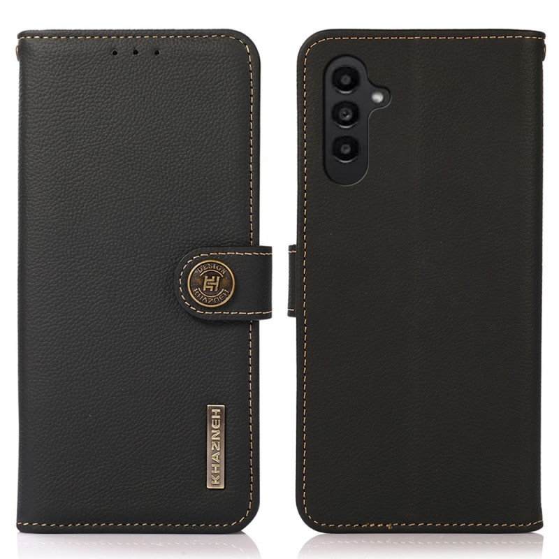 KHAZNEH Til Samsung Galaxy S24 FE Etui i Ægte Koskind med Pungfunktion - Sort