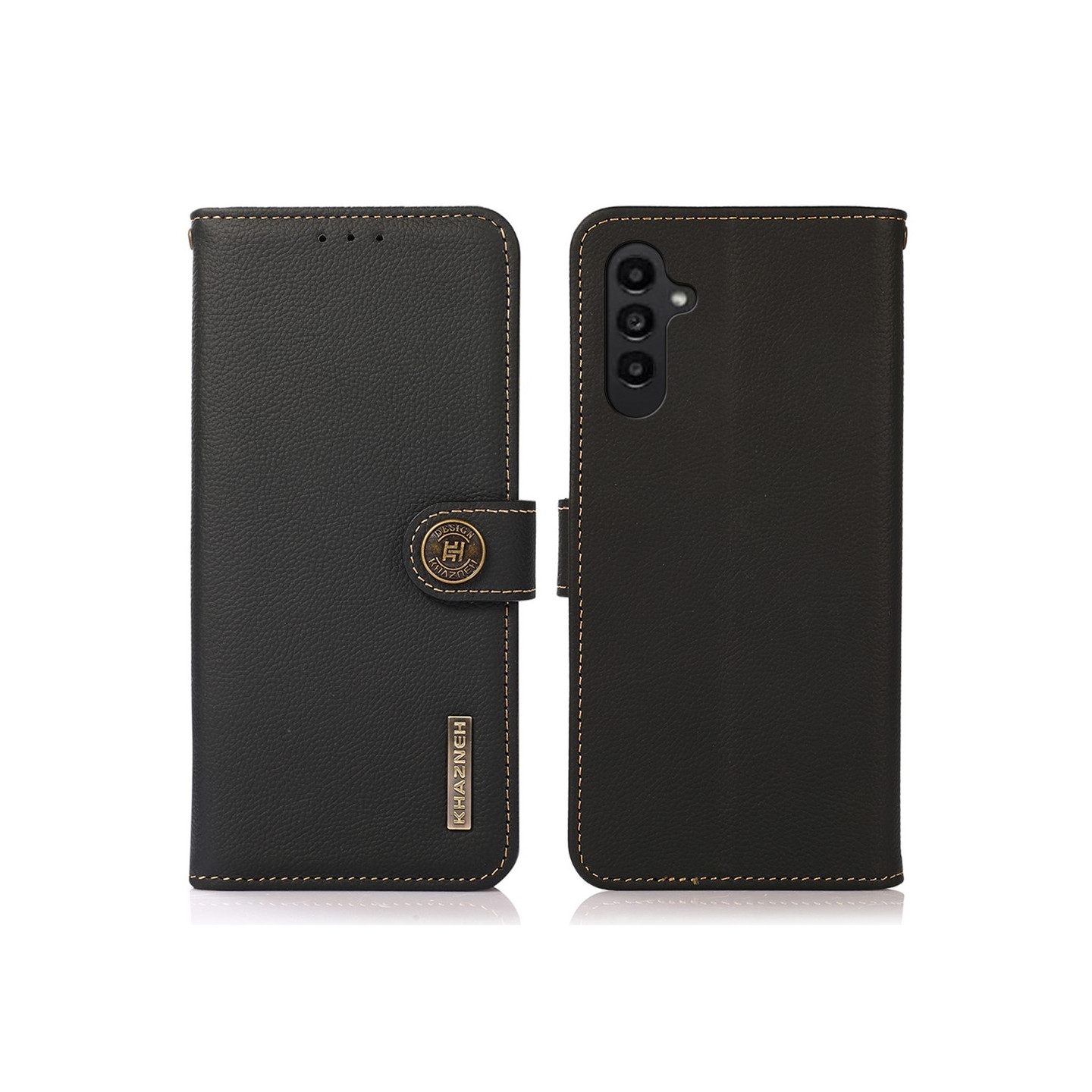 KHAZNEH Til Samsung Galaxy S24 FE Deksel i Ekte Ku - lær - Svart