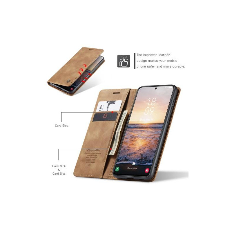 CASEME Retro Pung Taske til Samsung Galaxy S23 - Brun