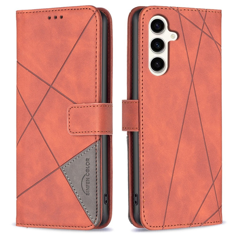 BINFEN COLOR För Samsung Galaxy S24 FE Stötsäkert Plånboksfodral – Brun