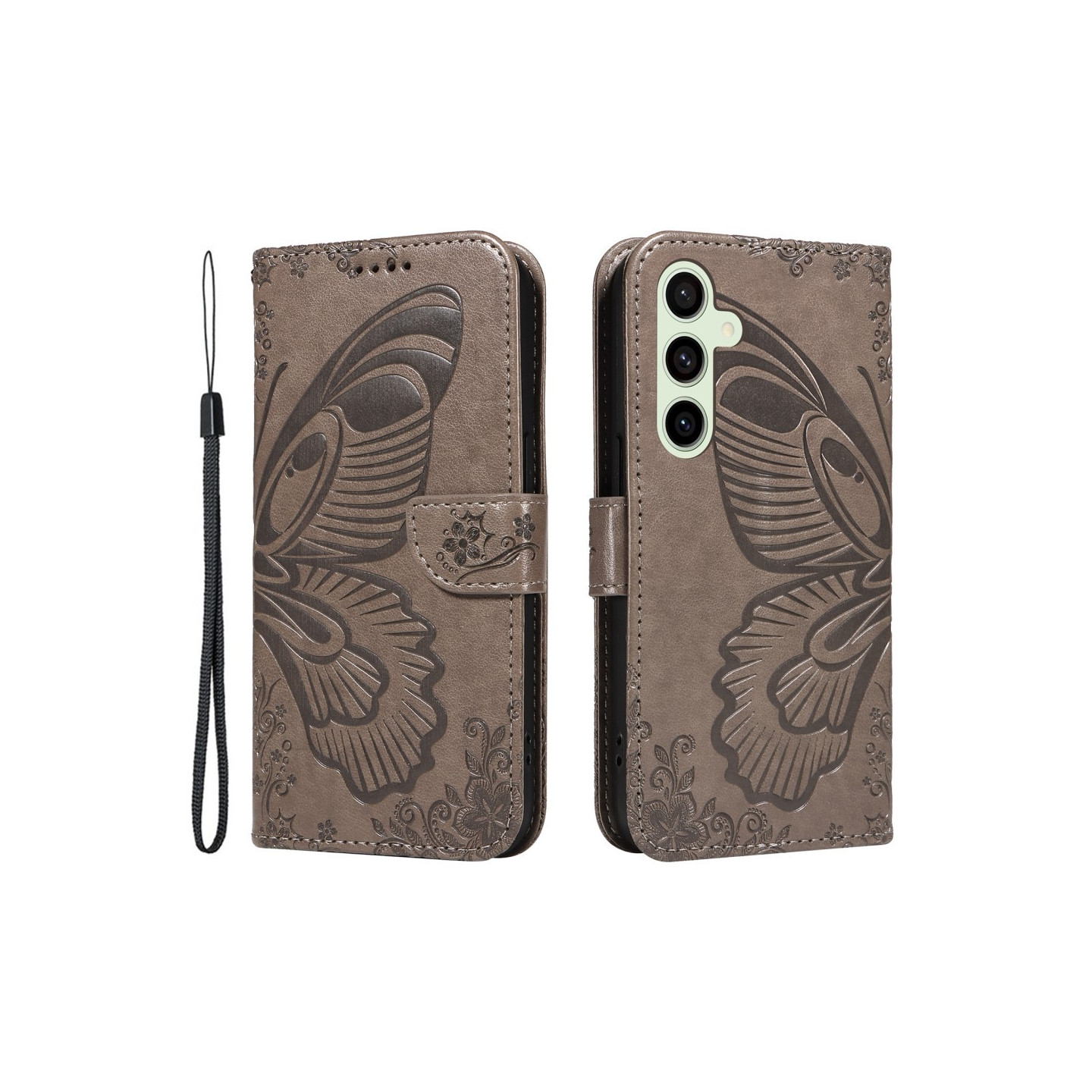 For Samsung Galaxy S24 FE Case Stand Wallet Phone Cover Butterfly Pattern